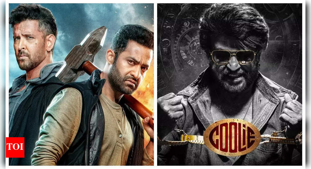 'War 2' and 'Coolie' clash: Rajinikanth starrer takes lead over Hrithik Roshan's spy film; combined advance total surpasses Rs 50 crore